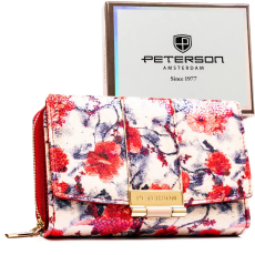 Peterson Női Pénztárca – Virágmintás- PTN 0015-BKY-9587 WH-