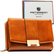  Peterson Női Pénztárca -PTN 0015-F-9471 CAMEL- Világos Barna-
