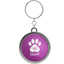 Petike kutyabiléta / kutyacímke, nyakörvre akasztható, NFC, Signature Edition, lila nyakörv, póráz, hám kutyáknak
