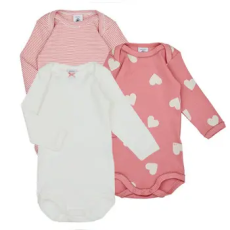 Petit bateau Ruhák BODY US ML COEUR PACK X3 Rózsaszín 12 hónapos