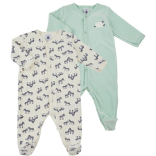Petit bateau Ruhák LOT PYJAMA X2 Zöld 12 hónapos hálóing, pizsama
