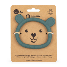 Petite & Mars Szilikon rágóka Teddy Misty Green 0m+ rágóka