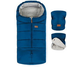 Petite&Mars Jibot 3in1 Téli bundazsák + Jasie kézmelegítő szett - Ocean Blue babakabát, overál, bundazsák