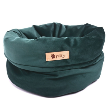 PETSY Royal basket kutya, macska bársonyos poliészter fekhely - zöld - Ø 40 cm szállítóbox, fekhely kutyáknak