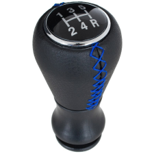  Peugeot 306 sebességváltó gomb FEKETE BŐR + KÉK varrással 5 SEBESSÉGES váltógomb