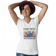  Pew-Pew Madafakas - Női V Nyakú Póló női póló