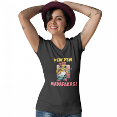  Pew-Pew Madafakas - Női V Nyakú Póló