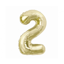 Pezsgőszínű B&C Champagne 2-es szám fólia lufi 85 cm party kellék