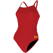 ﻿Phelps, Michael Michael Phelps Solid Mid Back Red 22 fürdőruha, bikini