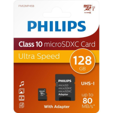 Philips 128GB microSDXC Class10 UHS-I U1 + adapterrel memóriakártya