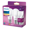 Philips 2x LED izzó E27 A60 7W = 60W 806lm 2700K Meleg 150° PHILIPS