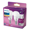 Philips 2x LED izzó Globe E14 P45 4,9W = 40W 470lm 2700K meleg PHILIPS