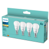 Philips 4x LED izzó E14 gömb P45 4.9W = 40W 470lm 2700K Meleg Essential Philips
