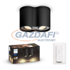 Philips 56332/30/P6 Pillar Hue LED spot lámpa fekete 2x5.5W 2200-6500K 700lm GU10 15000h A++ -> E IP20