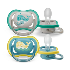  Philips Avent Játszócumi, Ultra Air, mintás, 18 hó+, (bálna), 2db cumi