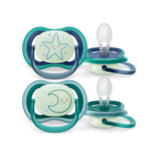 Philips AVENT SCF376/13 Ultra air játszócumi éjszakai 6-18hó, fiús (2 db) cumi