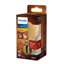 Philips E27 A60 LED izzó 3.1W = 25W 250lm 1800K meleg izzószál borostyán PHILIPS izzó