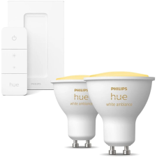 Philips Hue White Ambiance LED fényforrás GU10 4.3W 2db/cs + Philips Hue Dimmer Switch EU/UK v2 (PHL23026set) (PHL23026set) izzó