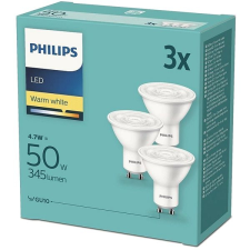 Philips LED 4,7-50W, GU10 2700K, 3 db izzó