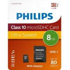 Philips Micro SDHC Memóriakártya 8GB Class 10 UHS-I U1 Adapter (PH669036) memóriakártya