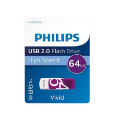 Philips Pen Drive 64GB Philips Vivid USB 2.0 fehér-lila  (FM64FD05B/10) (FM64FD05B/10) pendrive