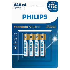 PHILIPS PREMIUM ALKALINE AAA 4db MICRO ELEM ceruzaelem