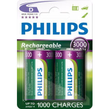  Philips Rechargeable 3000mAh D Góliát Akkumulátor góliátelem