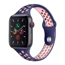 Phoner Apple Watch lyukacsos vékony sport szíj 38/40/41mm, kék/rózsaszín okosóra kellék