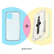 Phoner Mag Pack Apple iPhone 14 Magsafe tok átlátszó + Master Clear keretes tempered fólia (PHMPIPH14) (PHMPIPH14) tok és táska