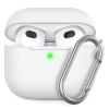 Phoner Simple Apple Airpods 3 szilikon tok akasztóval, fehér