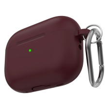 Phoner Simple Apple Airpods Pro 2 szilikon tok, csuklópánttal, burgundi fülhallgató, fejhallgató tok