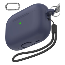 Phoner Simple Apple Airpods Pro 2 szilikon tok, csuklópánttal, éjkék fülhallgató, fejhallgató tok