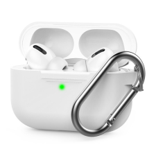 Phoner Simple Apple Airpods Pro szilikon tok akasztóval, fehér audió kellék