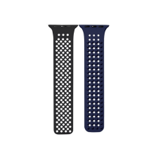 Phoner Spike Apple Watch szilikon szíj, 38/40/41mm, fekete/éjkék okosóra kellék