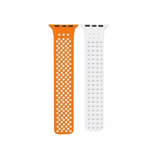 Phoner Spike Apple Watch szilikon szíj 38/40/41mm narancs/fehér (72540) (PH72540) okosóra kellék