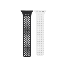 Phoner Spike Apple Watch szilikon szíj, 49/45/44/42mm, fekete/fehér okosóra kellék