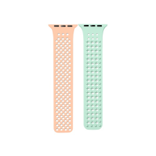 Phoner Spike Apple Watch szilikon szíj, 49/45/44/42mm, papya/pisztácia okosóra kellék
