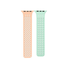 Phoner Spike Apple Watch szilikon szíj, 49/45/44/42mm, papya/pisztácia okosóra kellék