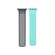 Phoner Spike Apple Watch szilikon szíj 49/45/44/42mm szürke/kék (72565) okosóra kellék