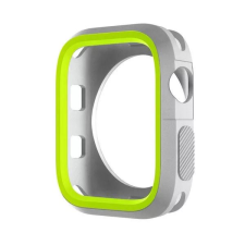 Phoner Twin Apple Watch szilikon tok 45mm ezüst/zöld (72666) (PH72666) okosóra kellék
