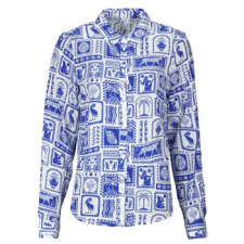Pieces Ingek / Blúzok PCSAYLOR LS SHIRT WVN Kék EU XS blúz