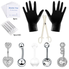  Piercing Készítő Szett Ezüst Piercing Gyűjteménnyel egyéb ékszer