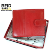 Pierre Cardin RF védett, piros, nagy bőr pénztárca PC2132