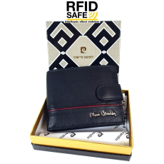 Pierre Cardin RFID védett, kis nyelves fekete, bordó betétes férfi pénztárca 15323