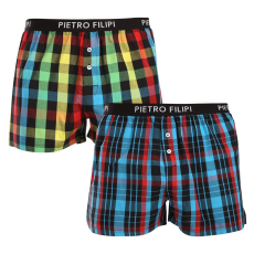 Pietro Filipi 2PACK férfi bő szárú boxeralsók Pietro Filipi többszínű (2TC005) M