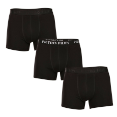 Pietro Filipi 3PACK Férfi boxeralsó Pietro Filipi fekete (3BCL005) XL