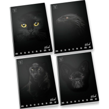 PIGNA Füzet Pigna Monocromo Black A/4 38 lapos vonalas füzet