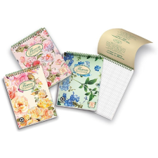 PIGNA nature flowers a5 50 lapos kockás spirálos jegyzettömb füzet