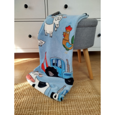  Pihe Puha babatakaró plüss anyagból - tehén + traktor minta (75x120 cm) babaágynemű, babapléd