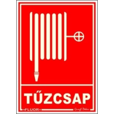 PIKTOGRAM TŰZCSAP PIROS (FLUOR.) információs címke
